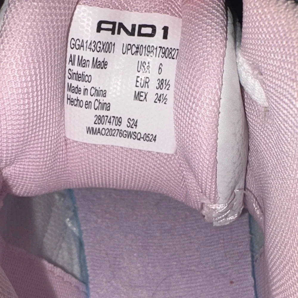 AND1 Women's Athletic Shoes - White and Pink size 6